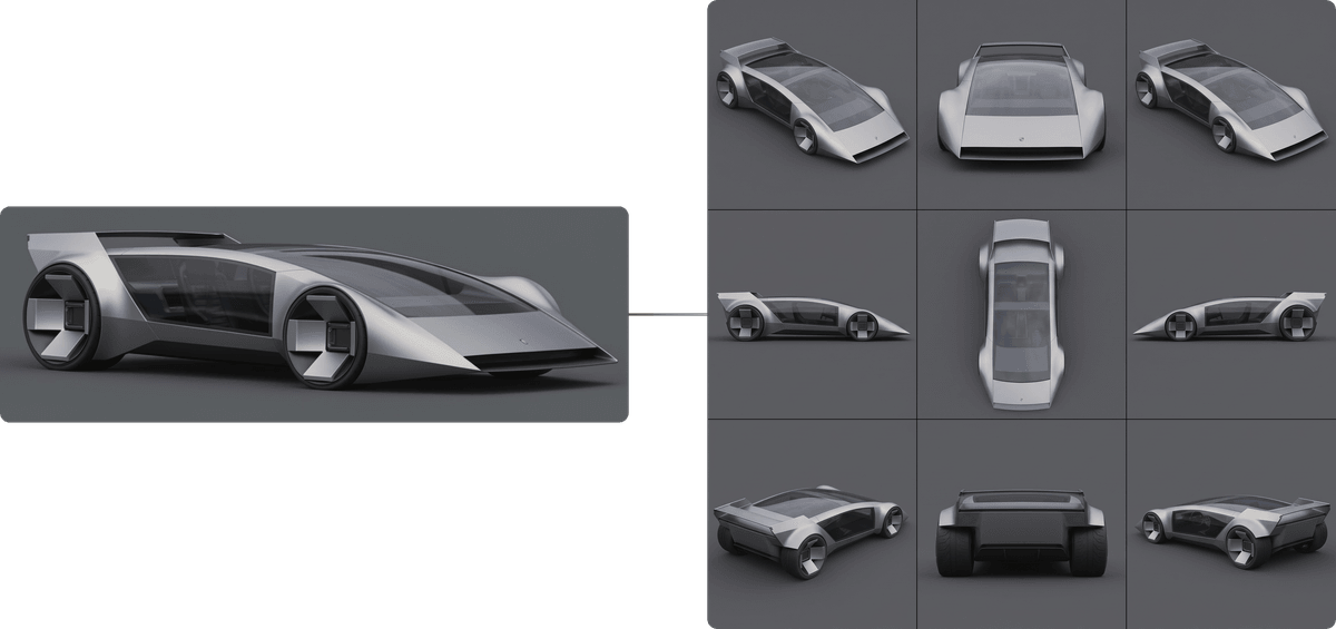 One image shown from several angles in Matrix View