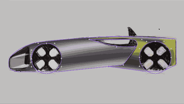 Path Warp bending an image along a path in the 2D editor